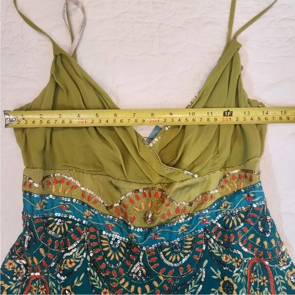 Karen Millen 100% silk Coachella Embroidered Handkerchief Dress Coachella fairy - Picture 5 of 15